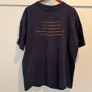 Vintage Shirt Crosby Stills & Nash Shirt Mens XL Blue Wooden Ships Concert 1994